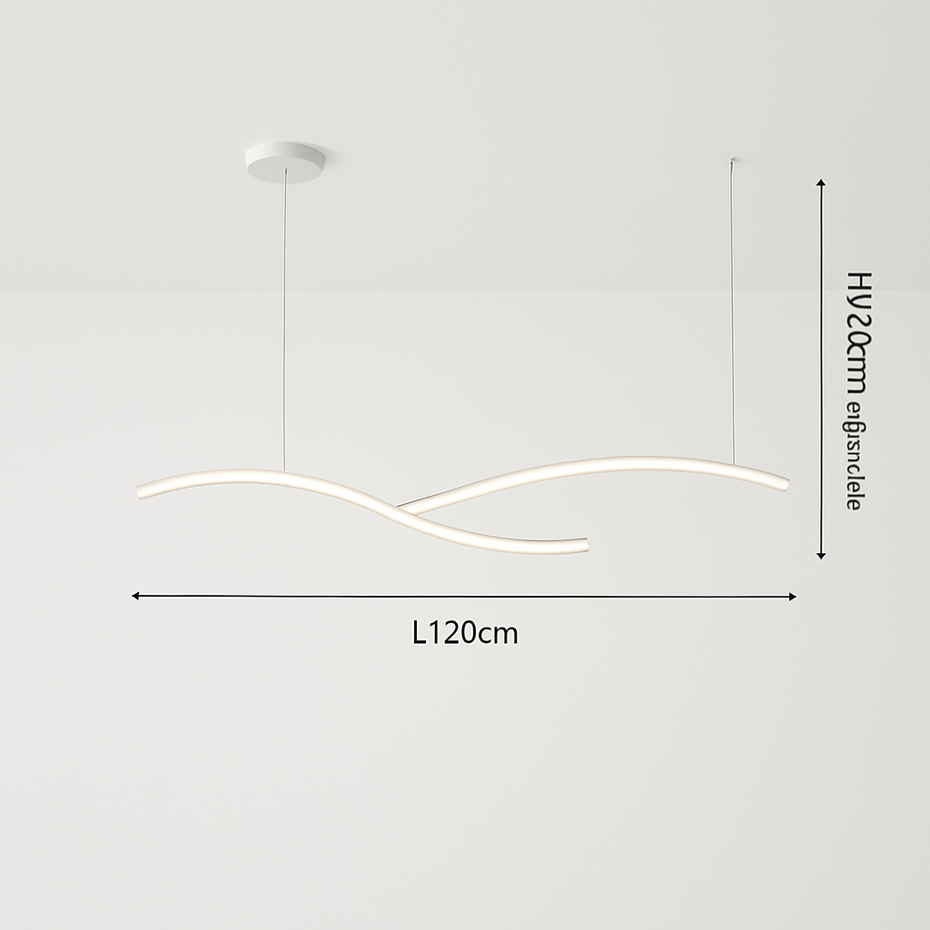 lustre suspendu moderne led avec abat-jour acrylique hyperbolique