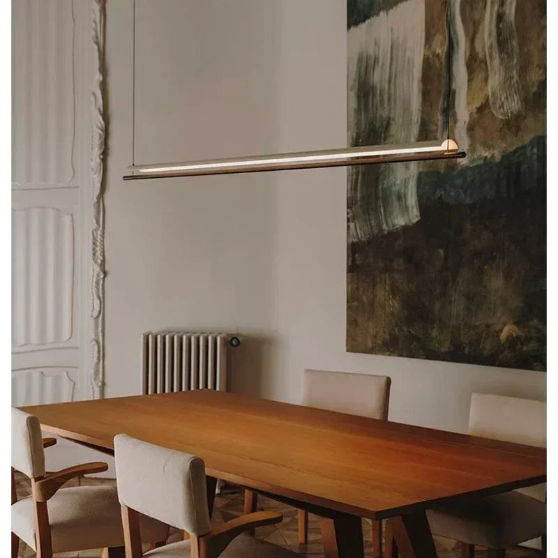 lustre suspendu moderne nordique éclairage design long et simple