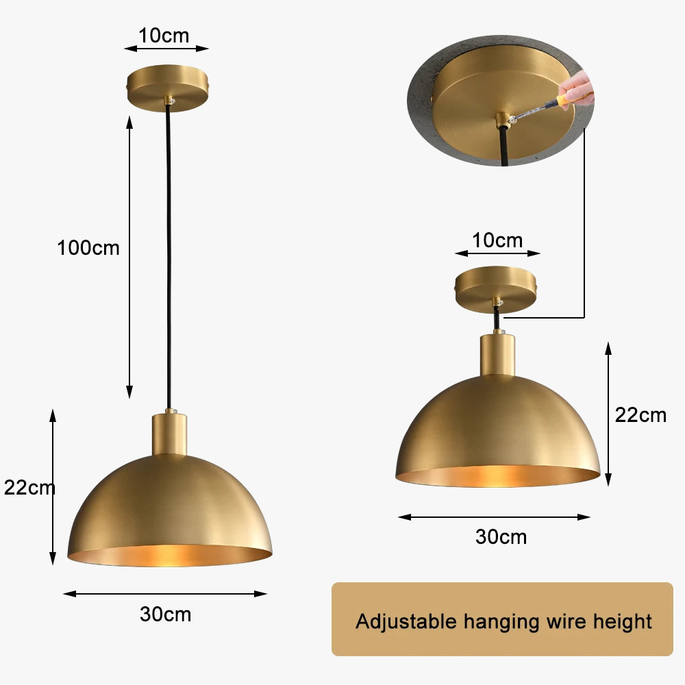 Suspension dorée moderne pour style ferme extérieur