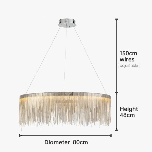 lustre suspendu à pampilles led avec intensité variable et télécommande