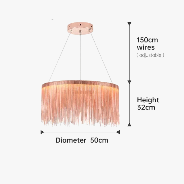lustre suspendu à pampilles led avec intensité variable et télécommande