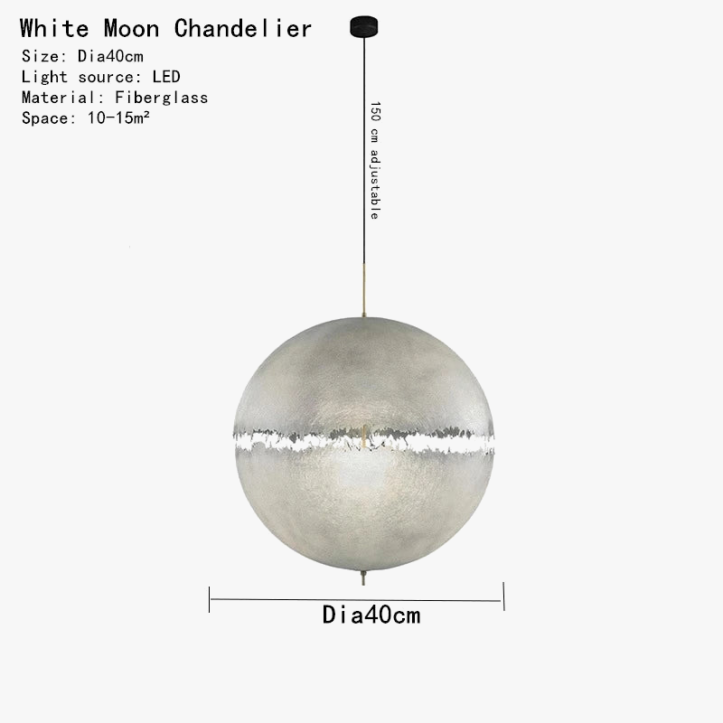 Suspension design italien forme lune éclairage led haut de gamme