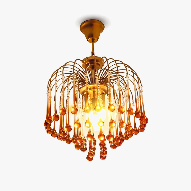 lustre suspendu rétro en verre marron élégant et moderne