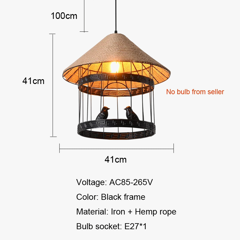 lustre suspension cage à oiseaux style industriel loft