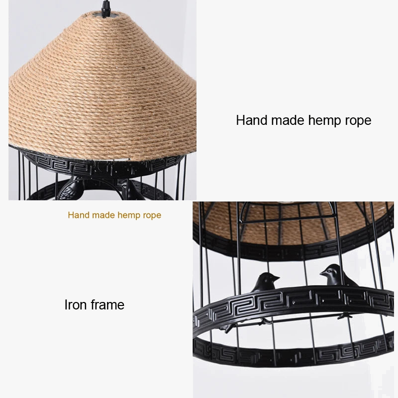 lustre suspension cage à oiseaux style industriel loft