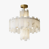 lustre suspension élégant en marbre naturel led postmoderne pour villa