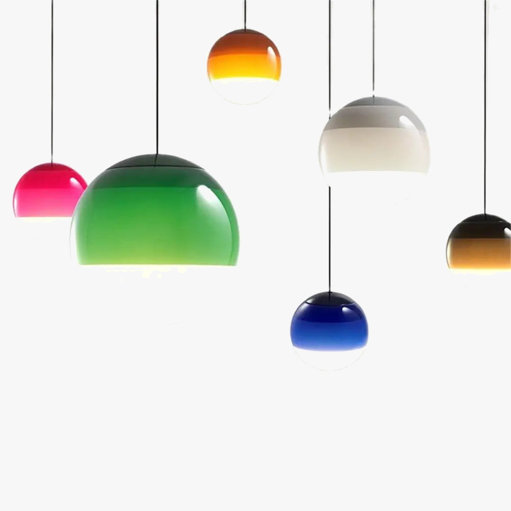 lustre suspension led moderne en verre dégradé pour intérieur