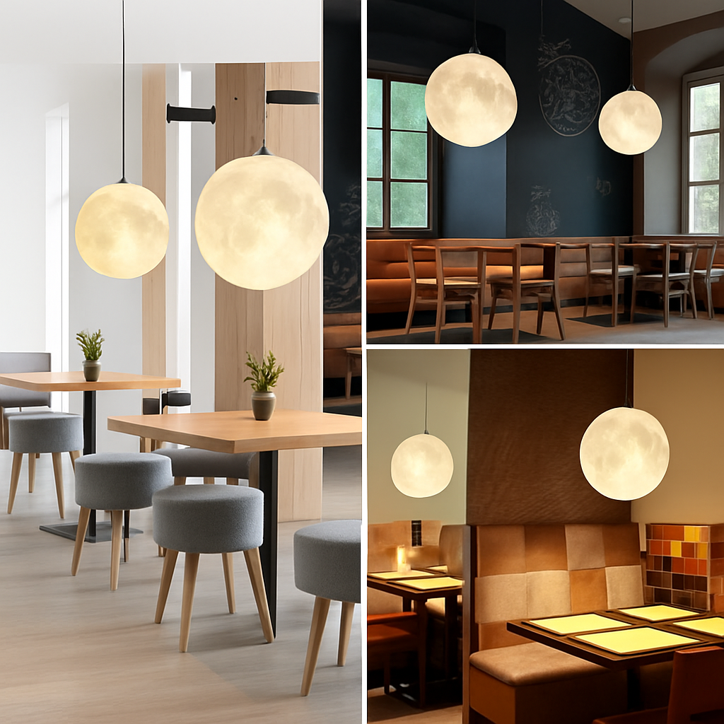 lustre suspension led pleine lune sandyha pour barre table