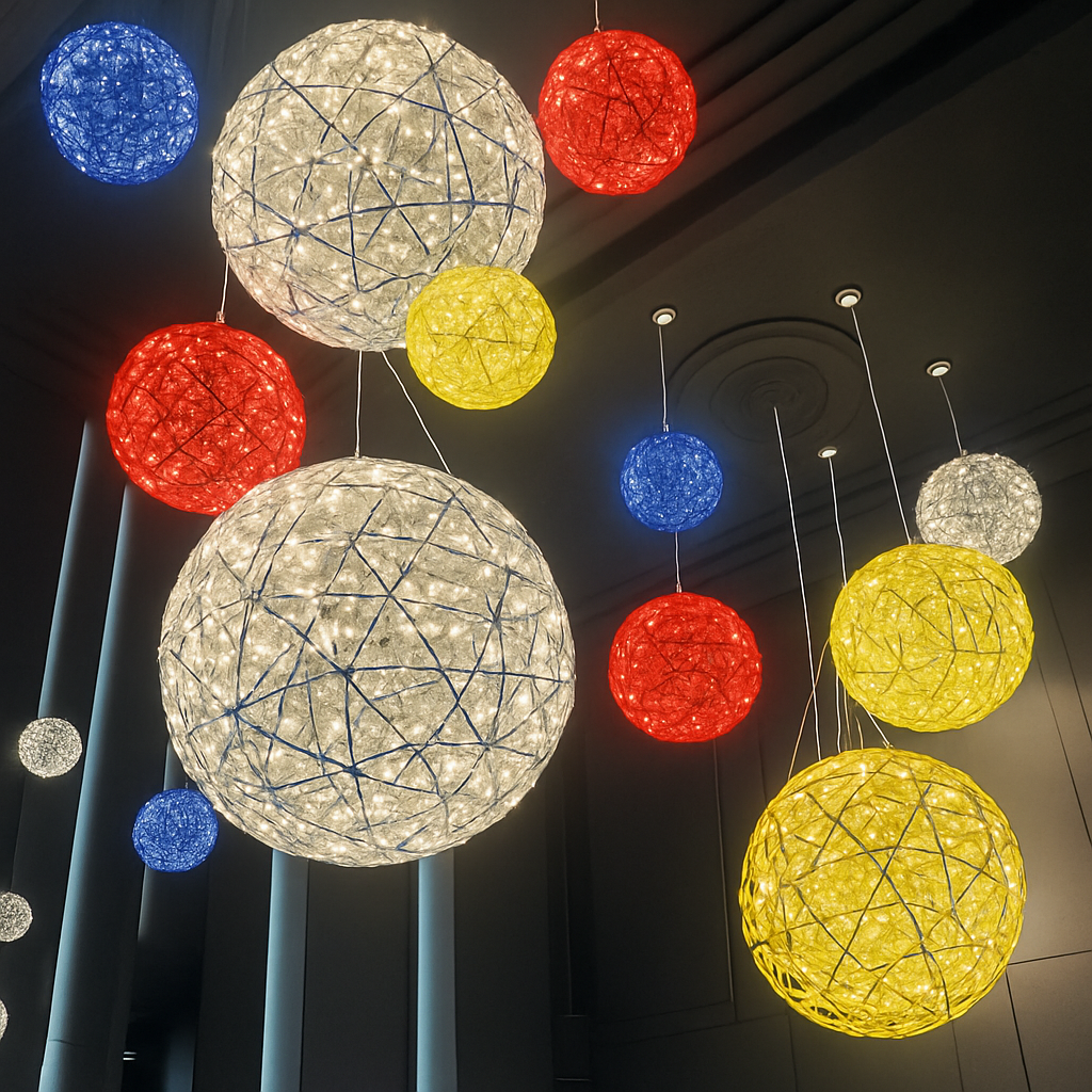 lustre suspension loft en acier inoxydable led spark ball