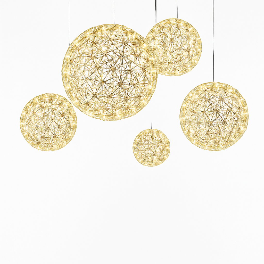 lustre suspension loft en acier inoxydable led spark ball