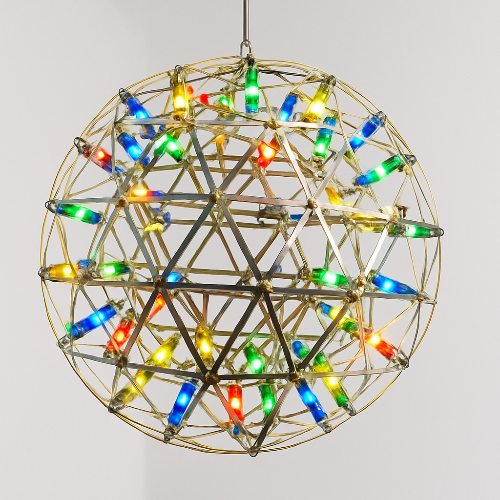 lustre suspension loft en acier inoxydable led spark ball