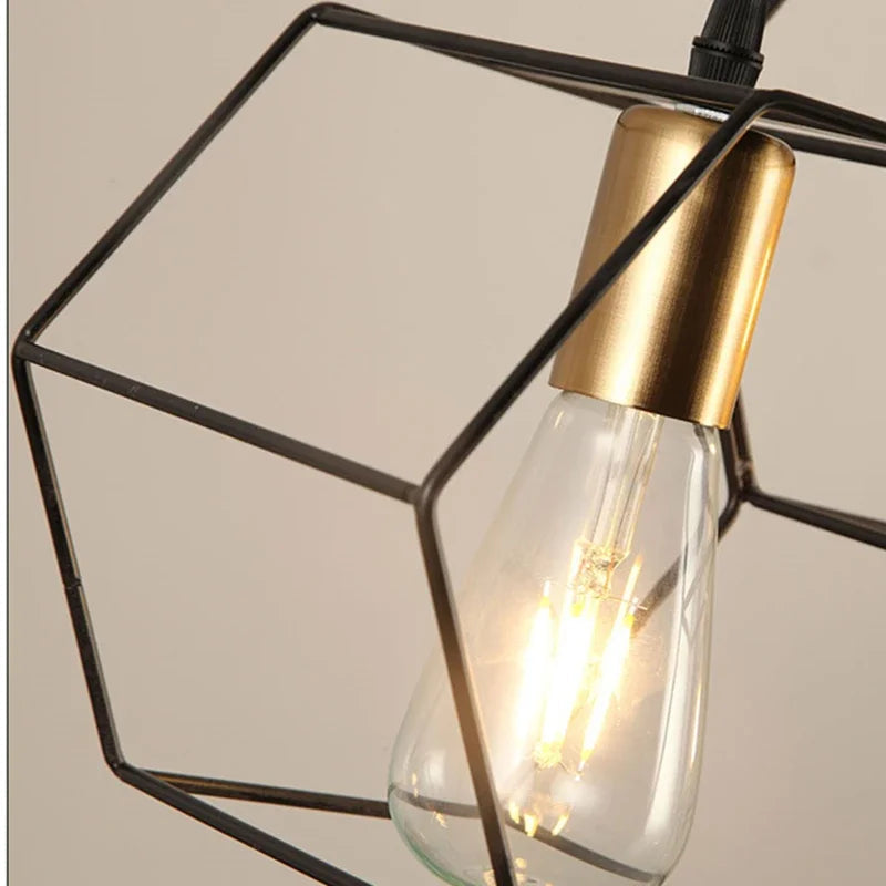 lustre à têtes multiples en fer forgé avec câble réglable