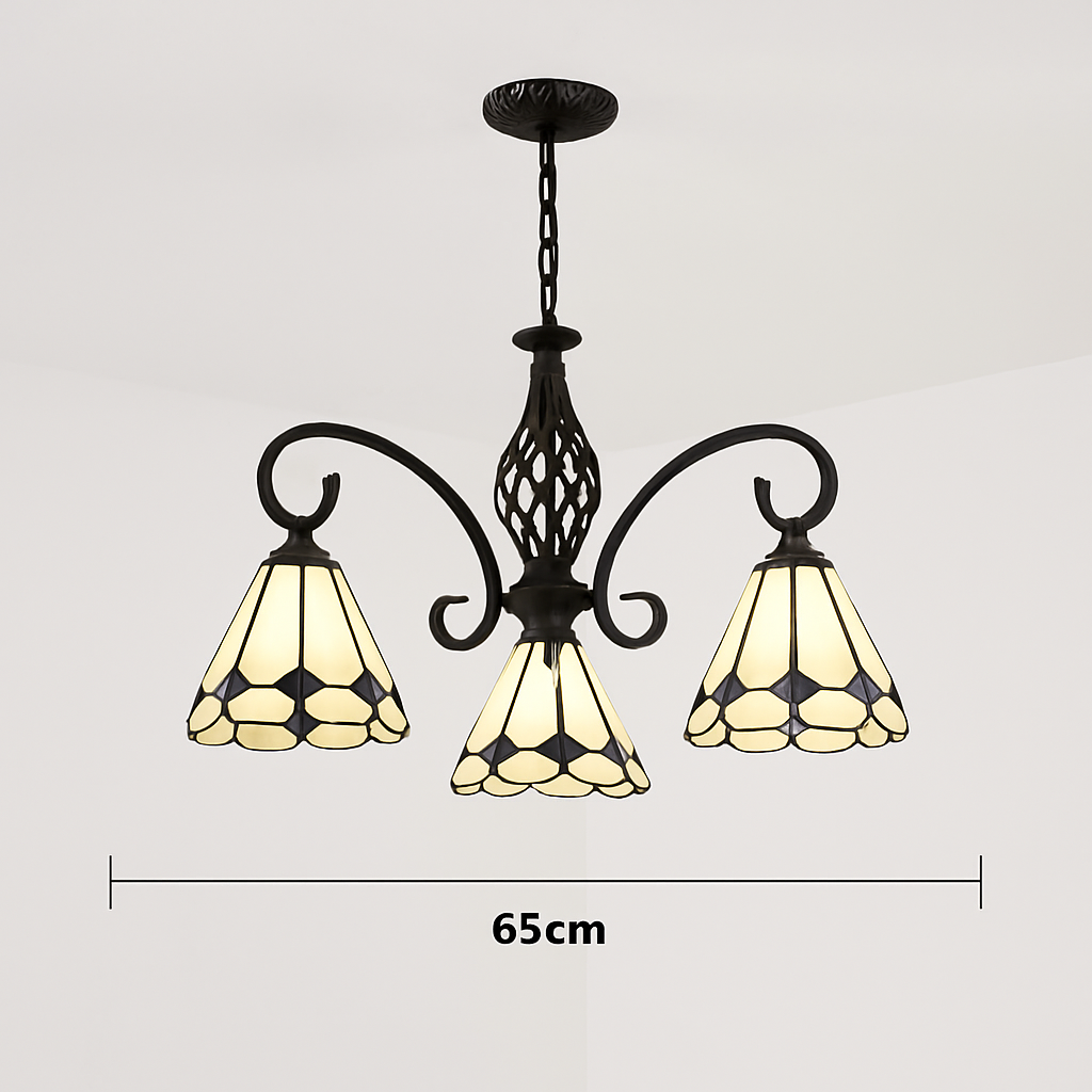 lustre tiffany méditerranéen en verre teinté pour décoration intérieure