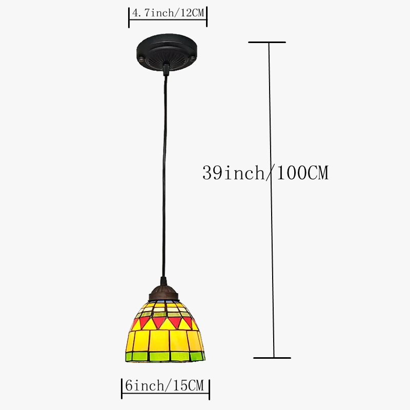 lustre tiffany vintage en verre pour intérieur et jardin