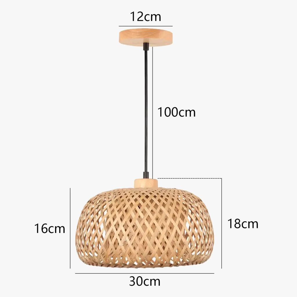 lustre tissé à la main en bambou avec led intégrée