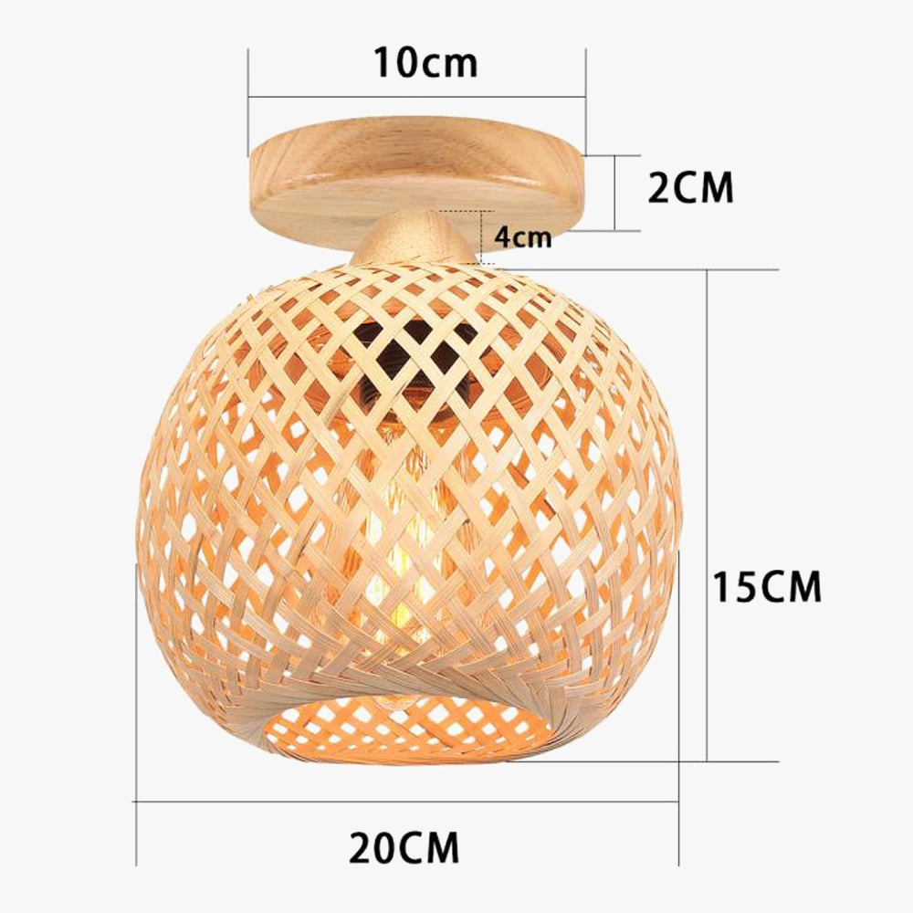 lustre tissé à la main en bambou avec led intégrée