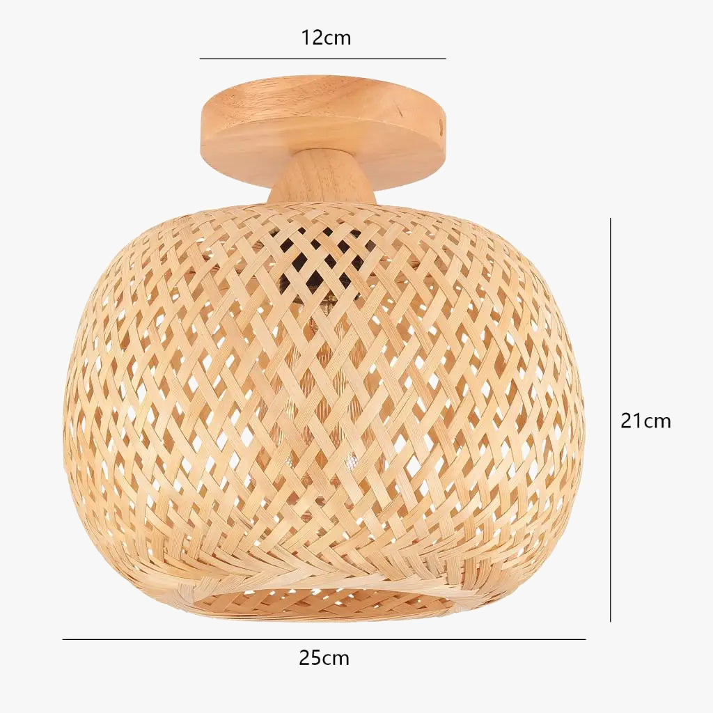 lustre tissé à la main en bambou avec led intégrée