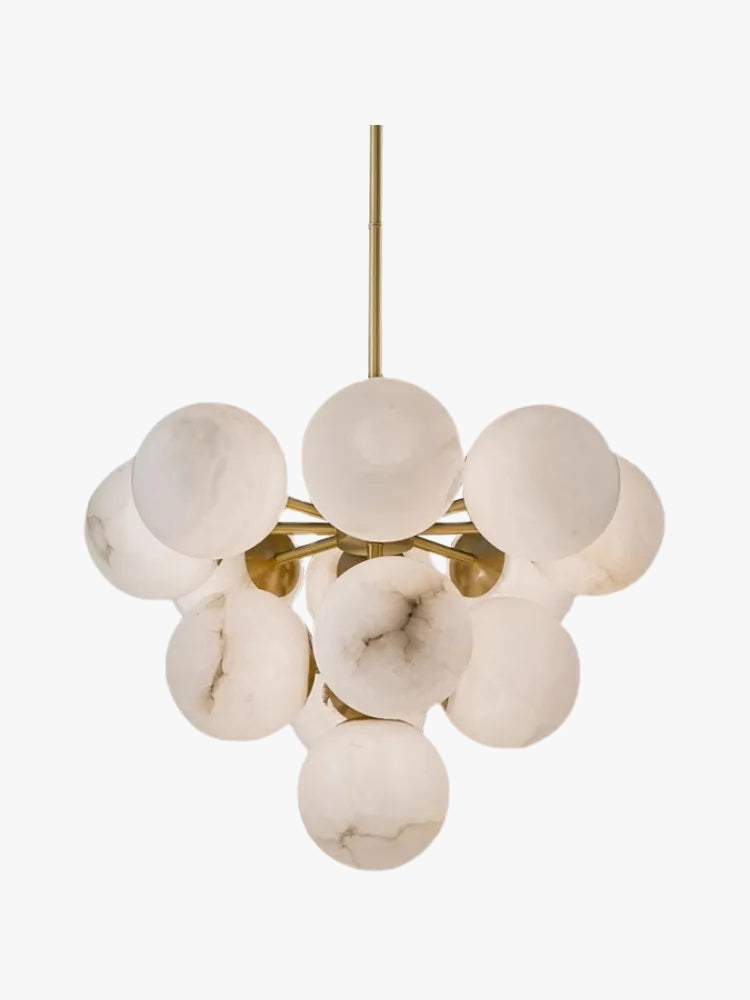 lustre tout en cuivre minimaliste et créatif rond en marbre
