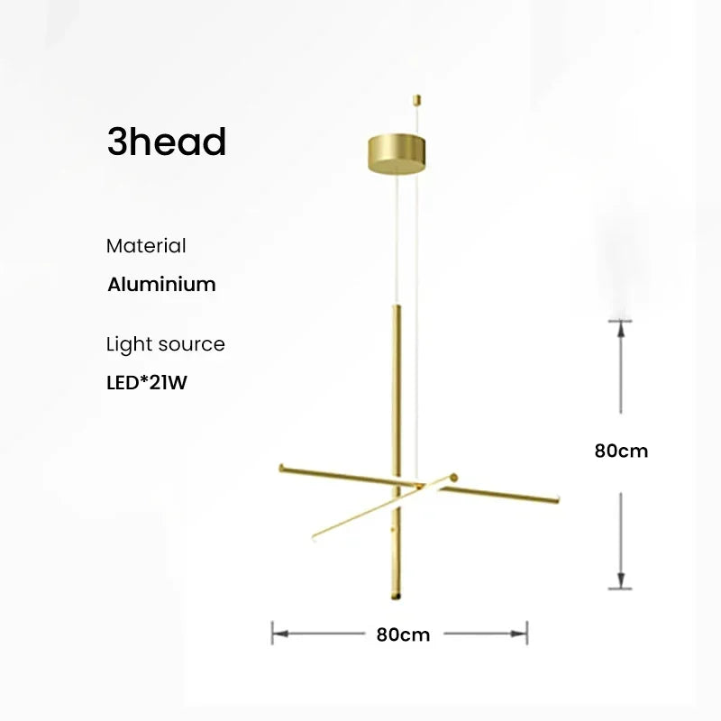 lustre tubulaire design italien suspension à led décorative