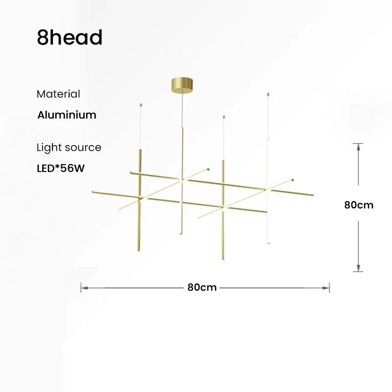 lustre tubulaire design italien suspension à led décorative