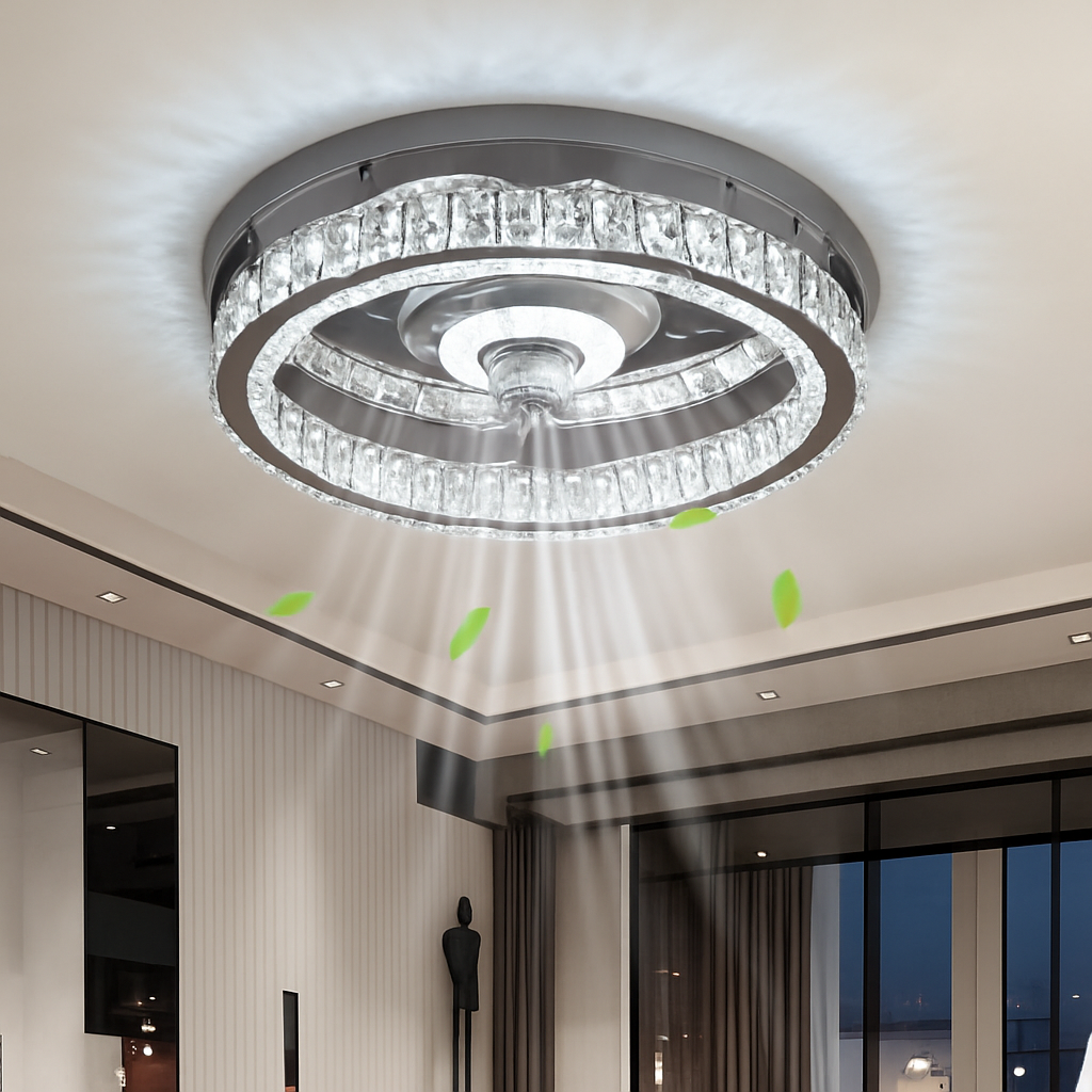 lustre ventilateur de plafond avec lumières et télécommande dimmable