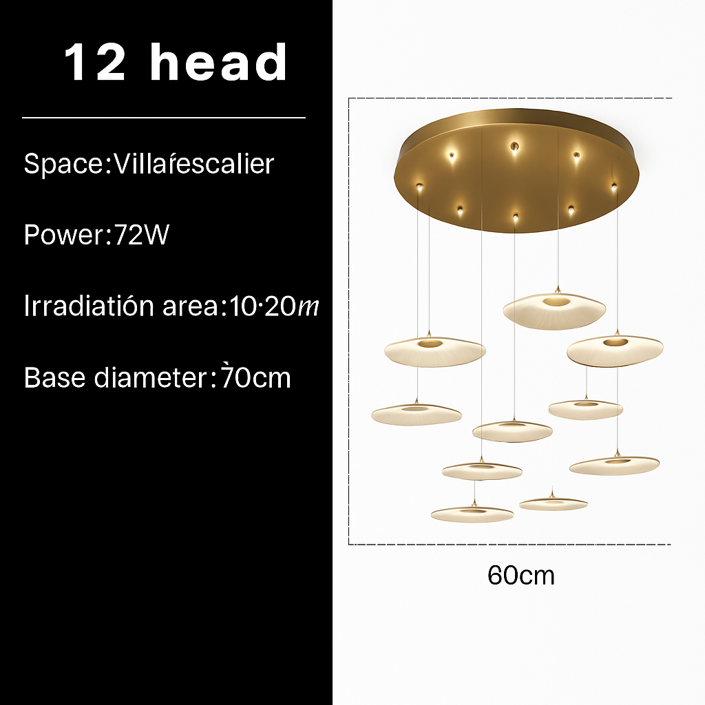 Lustre Villa Moderne Minimaliste Luxe Créatif Tournant Escalier Long