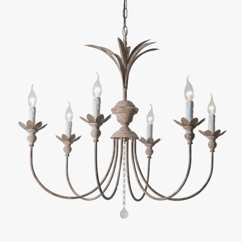 lustre vintage américain en fer pour décoration intérieure avec bougeoir led
