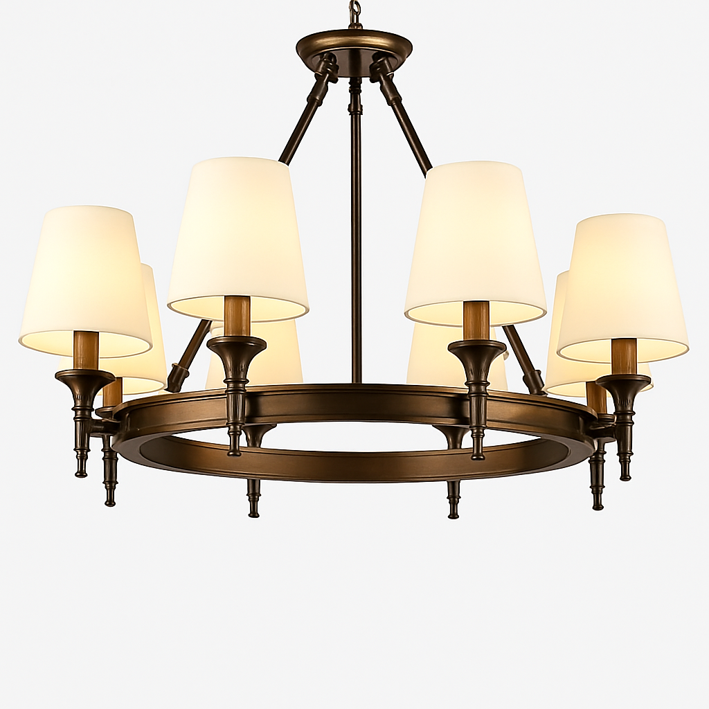 lustre vintage américain en tissu style campagnard pour intérieur