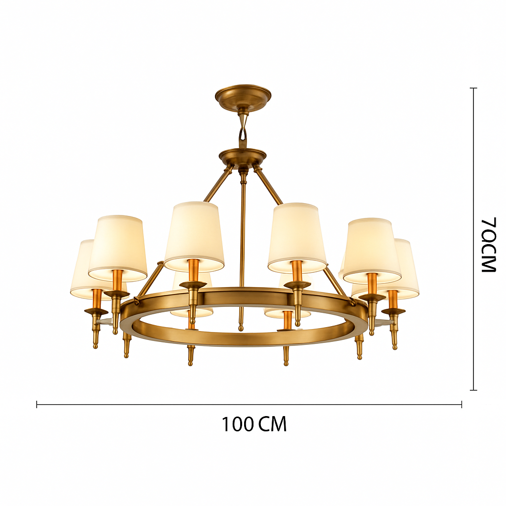 lustre vintage américain en tissu style campagnard pour intérieur