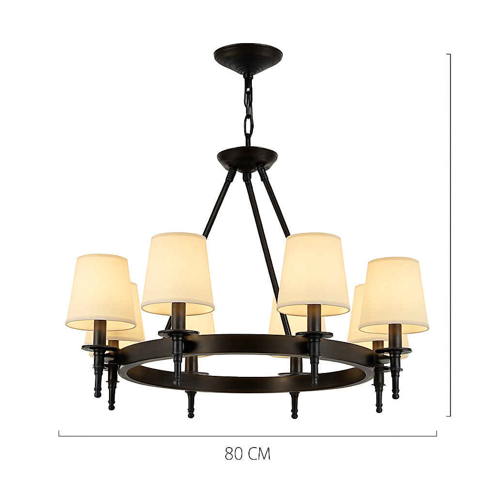 lustre vintage américain en tissu style campagnard pour intérieur