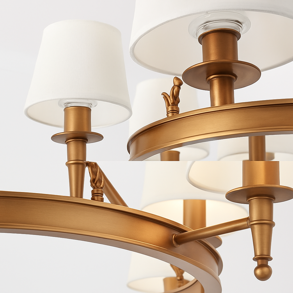 lustre vintage américain en tissu style campagnard pour intérieur