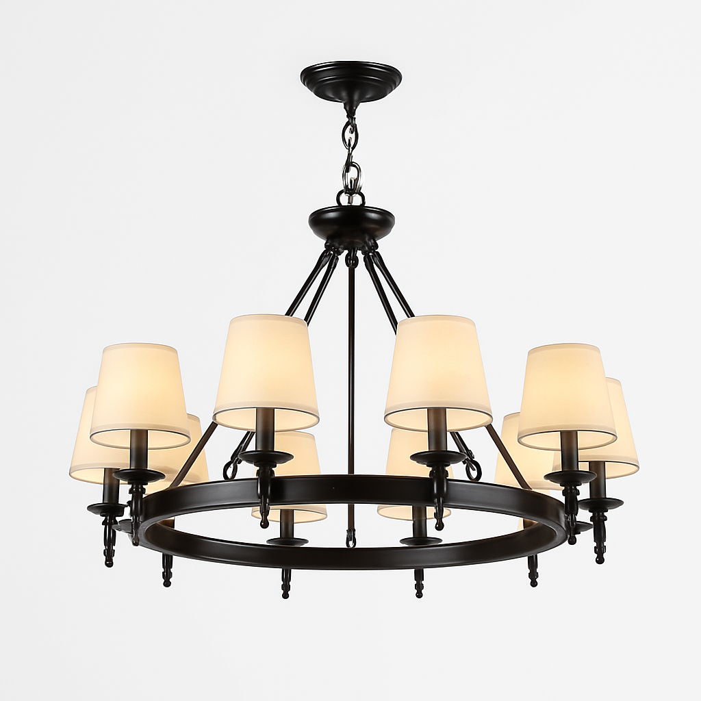 lustre vintage américain en tissu style campagnard pour intérieur