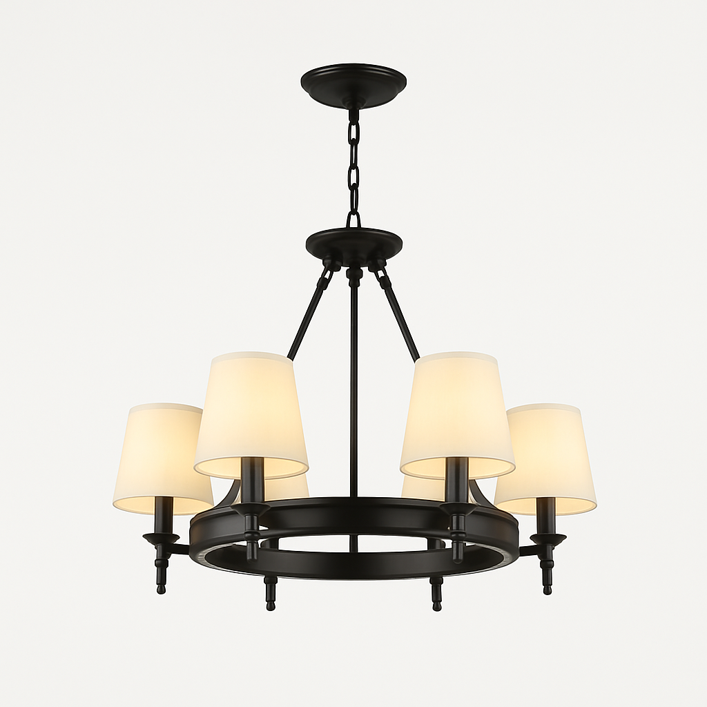 lustre vintage américain en tissu style campagnard pour intérieur