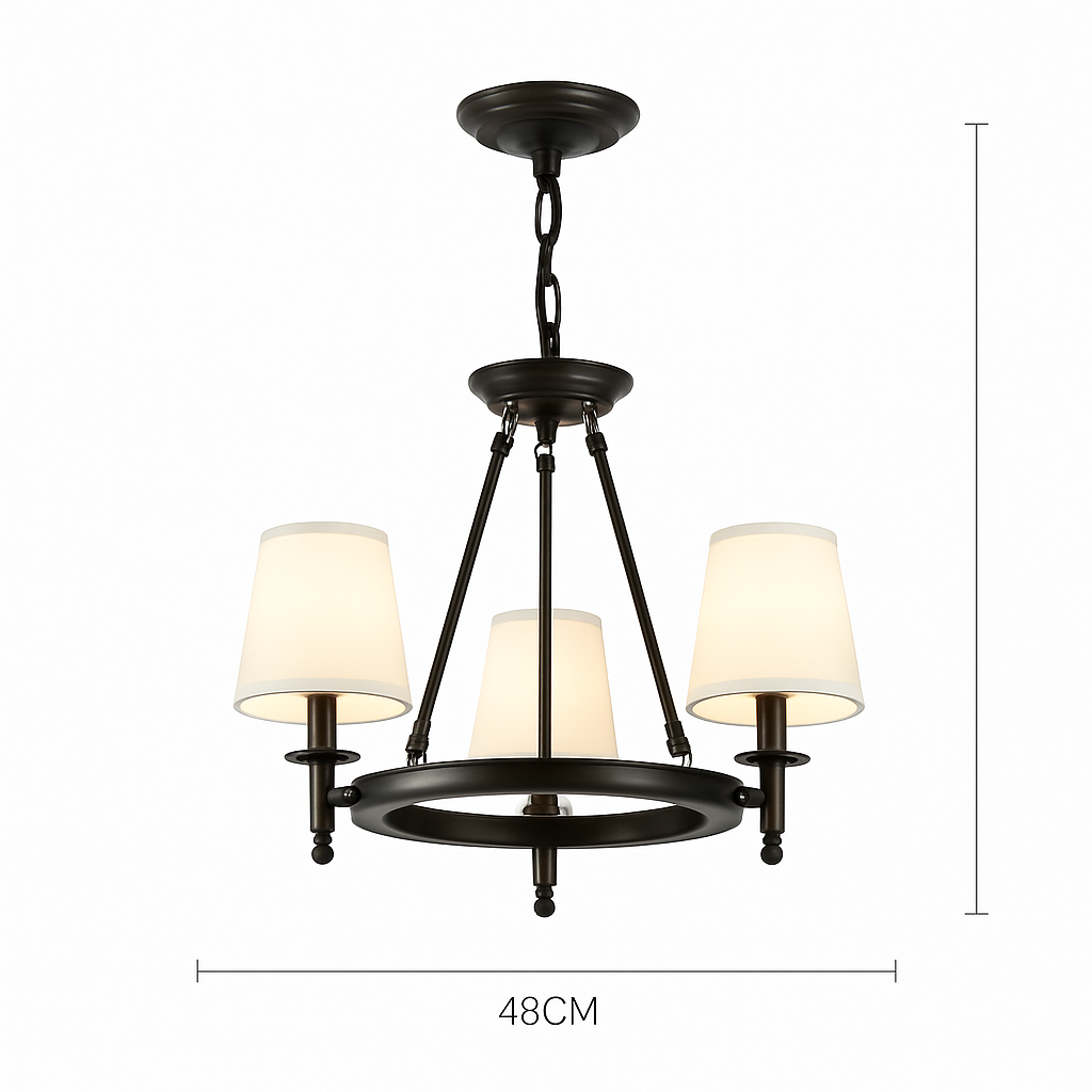 lustre vintage américain en tissu style campagnard pour intérieur