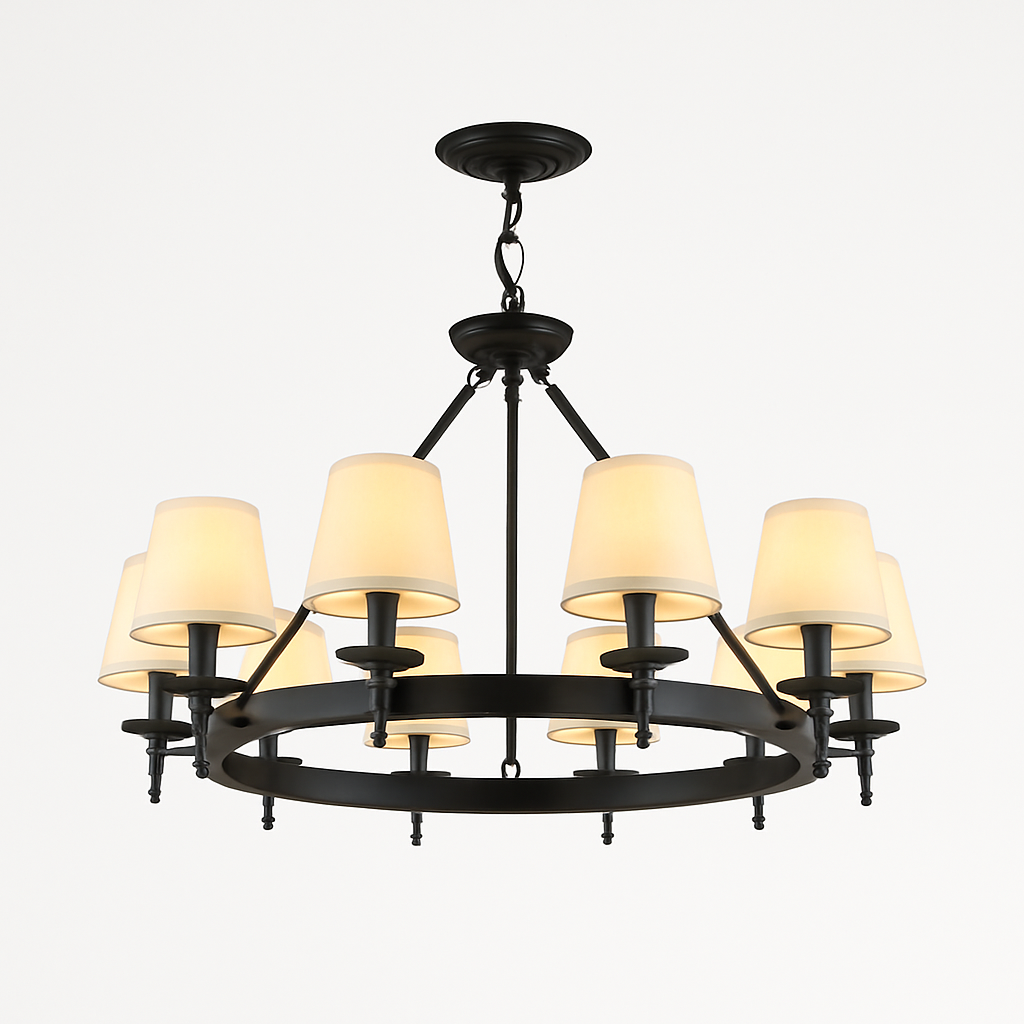 lustre vintage américain en tissu style campagnard pour intérieur