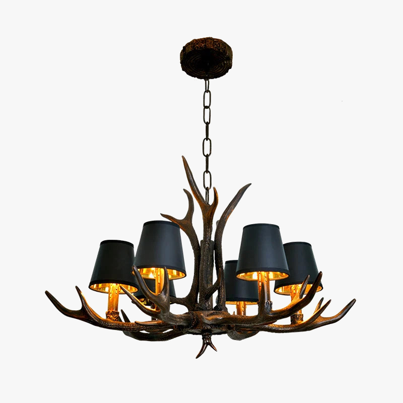 lustre vintage amérique pour café bar hôtel avec suspension deerhorn