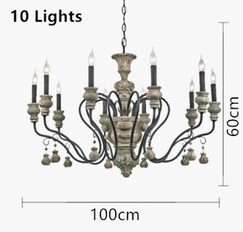 lustre vintage à bougie style européen rétro élégant pour intérieur moderne