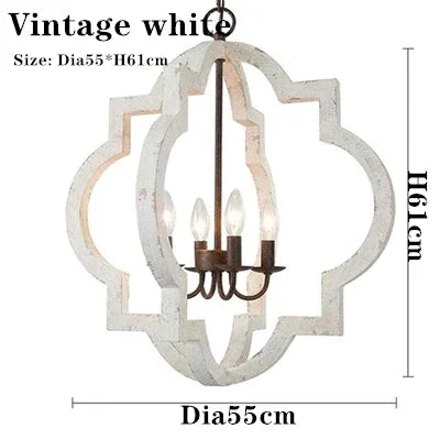lustre vintage en bois massif pour un intérieur élégant
