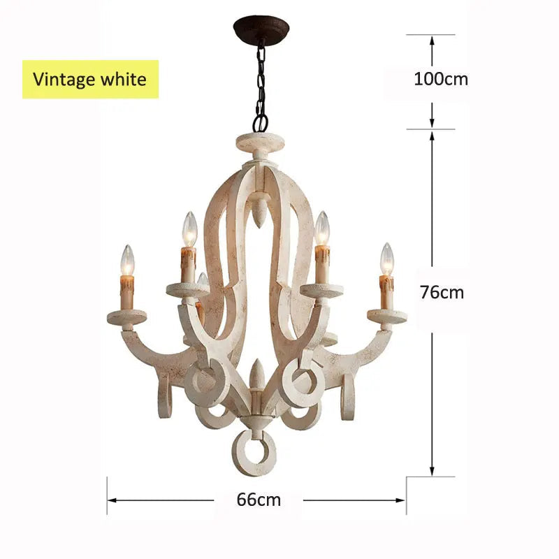 lustre vintage en bois massif style américain pour divers espaces