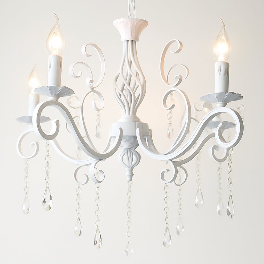 lustre vintage en cristal et fer forgé pour un éclairage élégant
