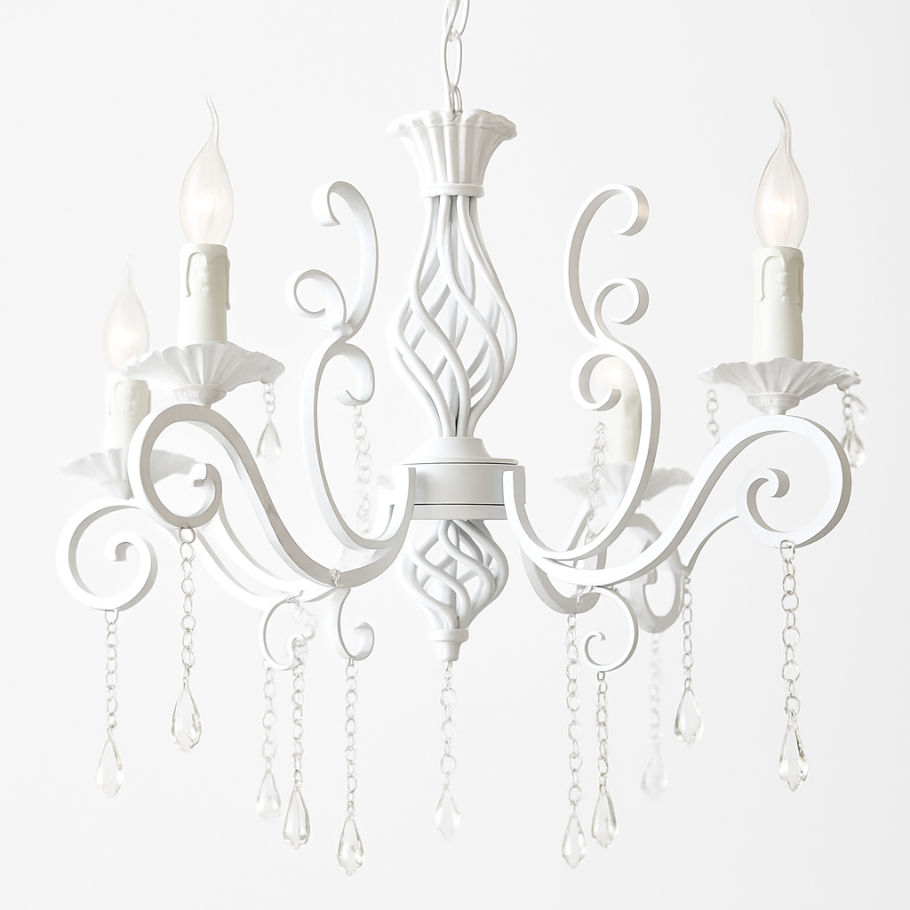 lustre vintage en cristal et fer forgé pour un éclairage élégant