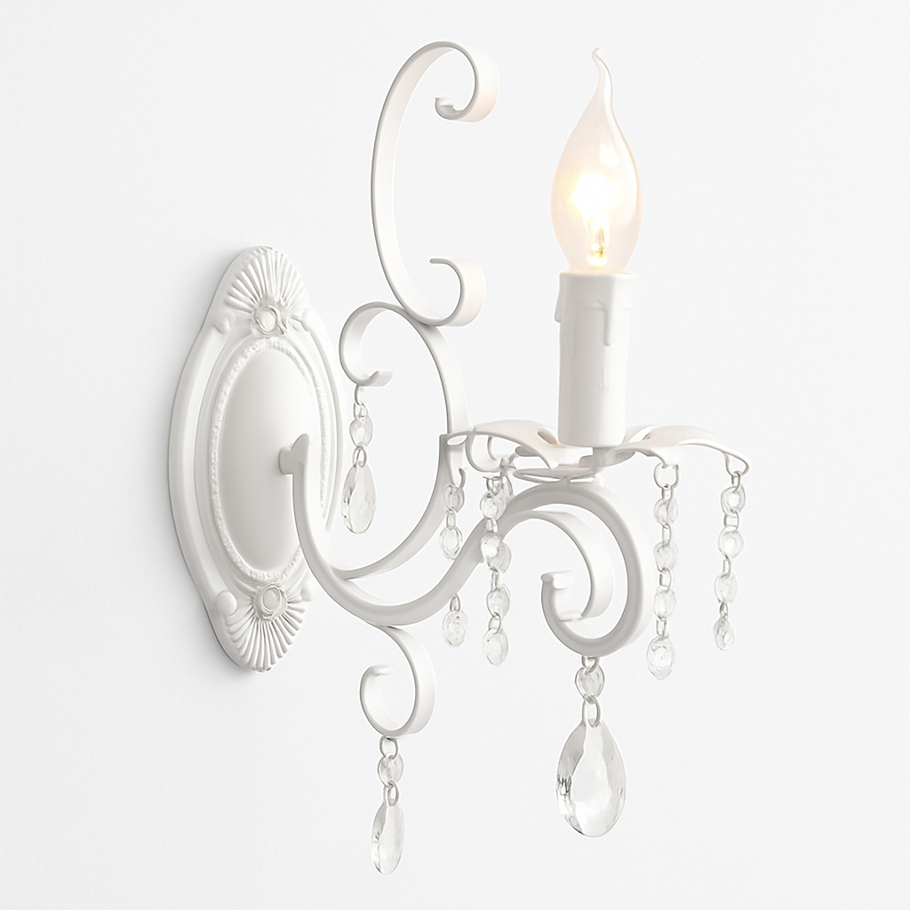 lustre vintage en cristal et fer forgé pour un éclairage élégant