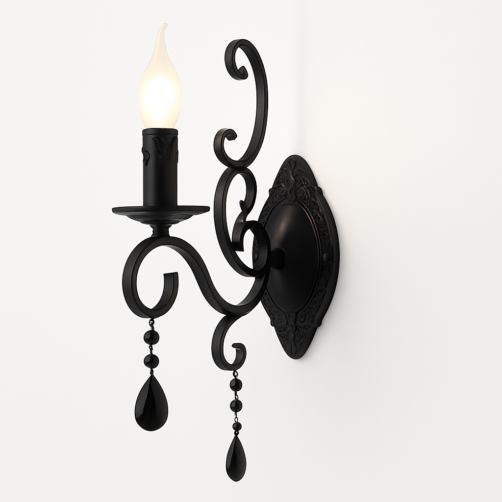 lustre vintage en cristal et fer forgé pour un éclairage élégant