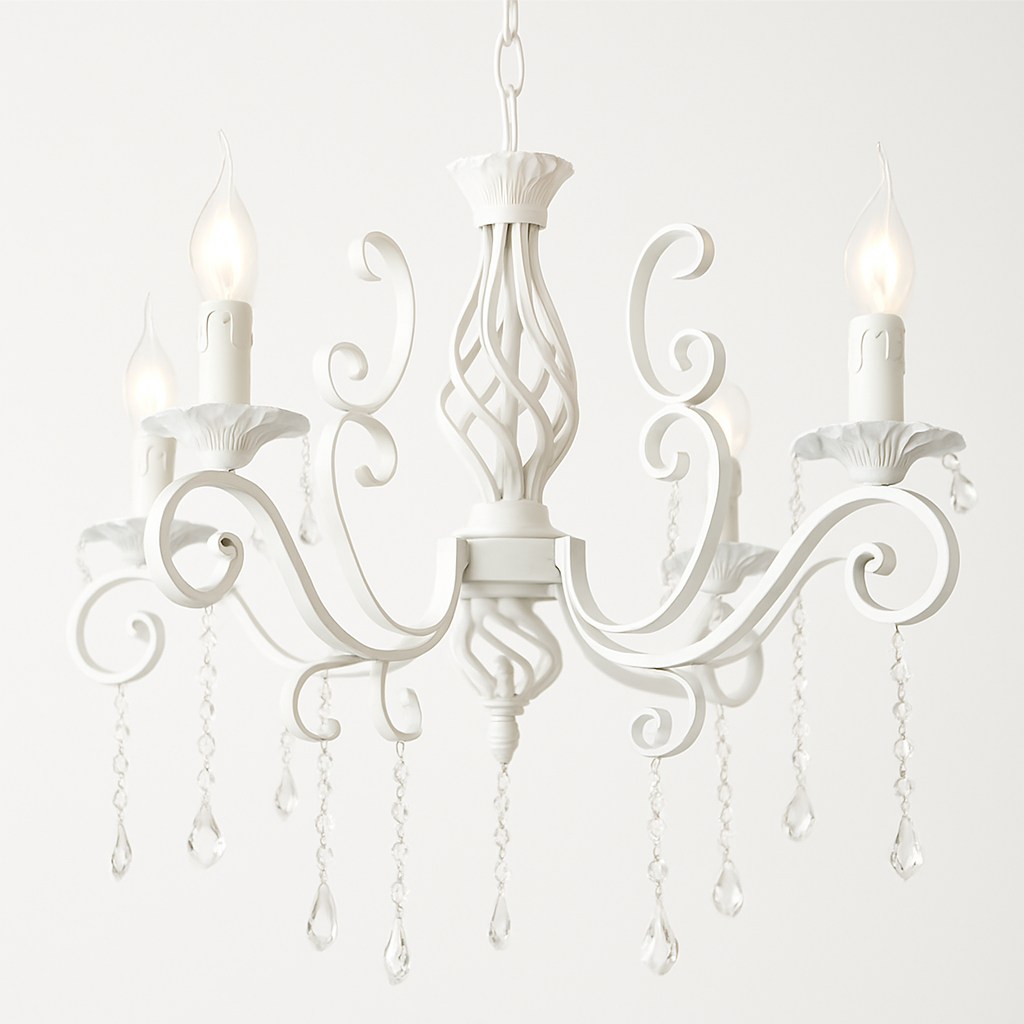 lustre vintage en cristal et fer forgé pour un éclairage élégant