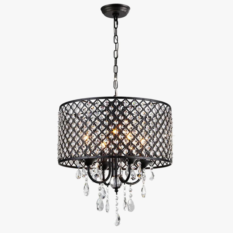 lustre vintage en cristal et fer pour restaurant ou bar