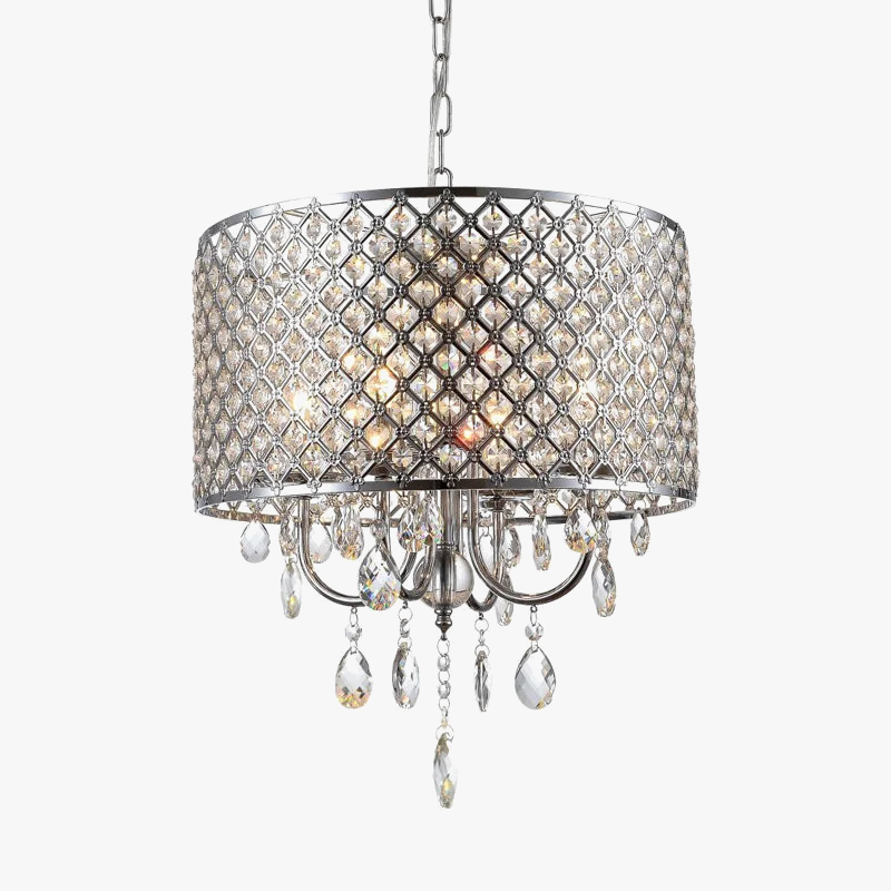 lustre vintage en cristal et fer pour restaurant ou bar