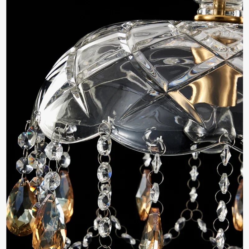 lustre vintage en cristal LED design art déco élégant