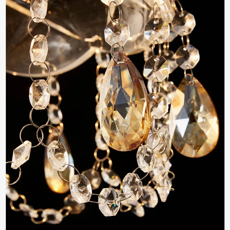 lustre vintage en cristal LED design art déco élégant