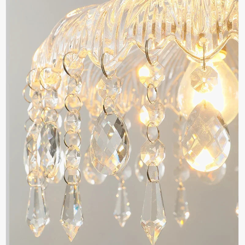 lustre vintage en cristal led design floral élégant