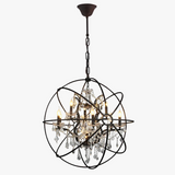 lustre vintage en cristal style cage à oiseaux éclairage led rétro